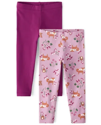 Toddler Girls Fox Leggings 2-Pack