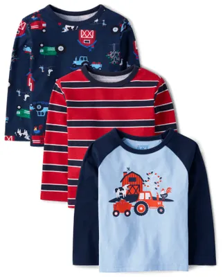 Baby And Toddler Boys Farm Top 3-Pack