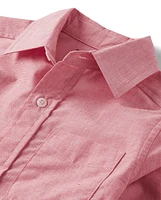 Boys Poplin Button Up Shirt