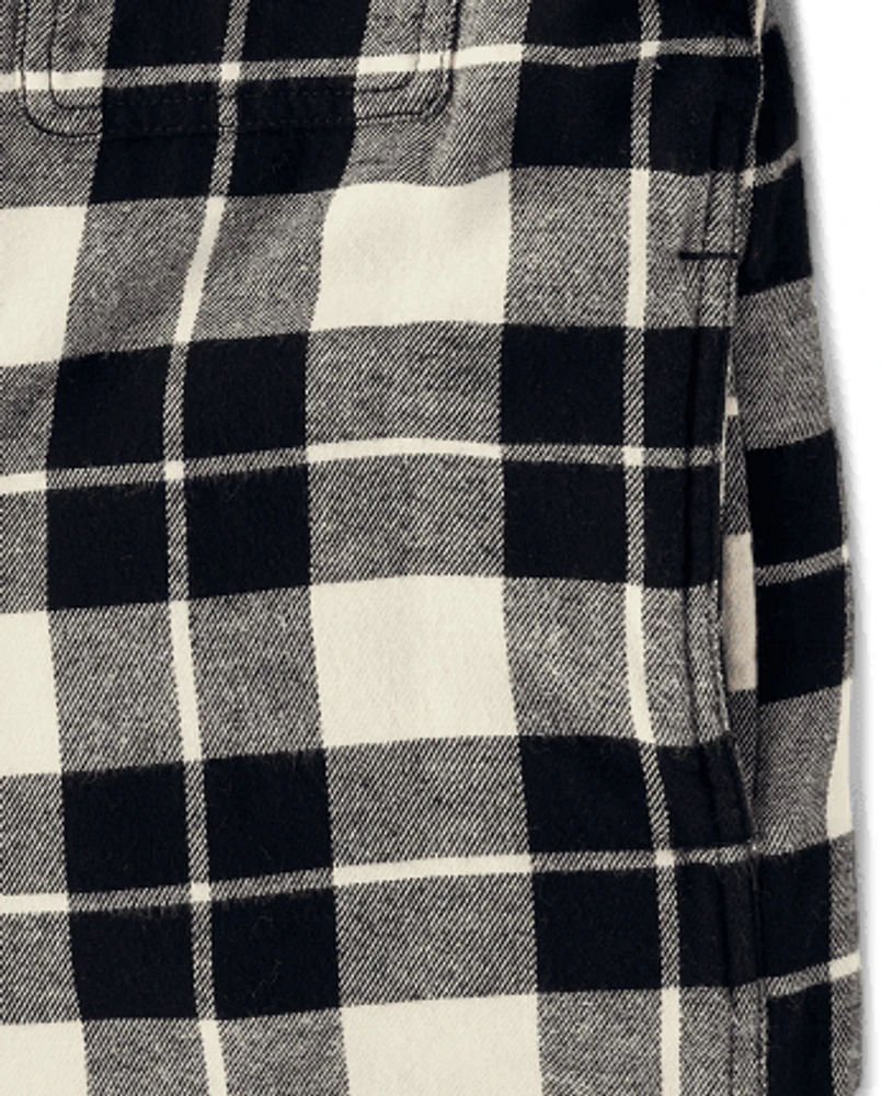 Boys Plaid Sherpa-Lined Shacket