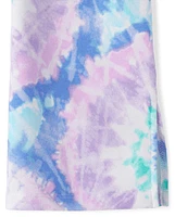 Girls Tie Dye Fleece Flare Pants