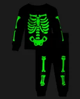 Baby And Toddler Matching Family Glow Skeleton Snug Fit Cotton Pajamas