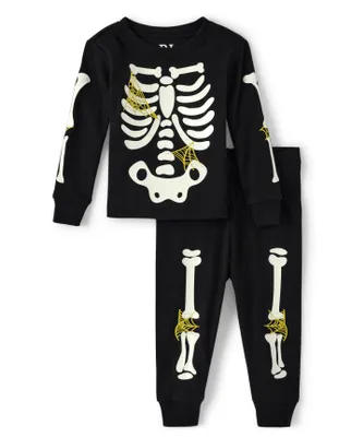 Unisex Baby And Toddler Matching Family Glow Skeleton Snug Fit Cotton Pajamas