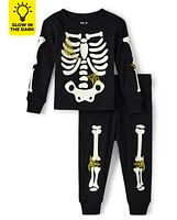 Pyjama unisexe bébé et tout-petit Famille assorti phosphorescent Skeleton Snug Fit en coton