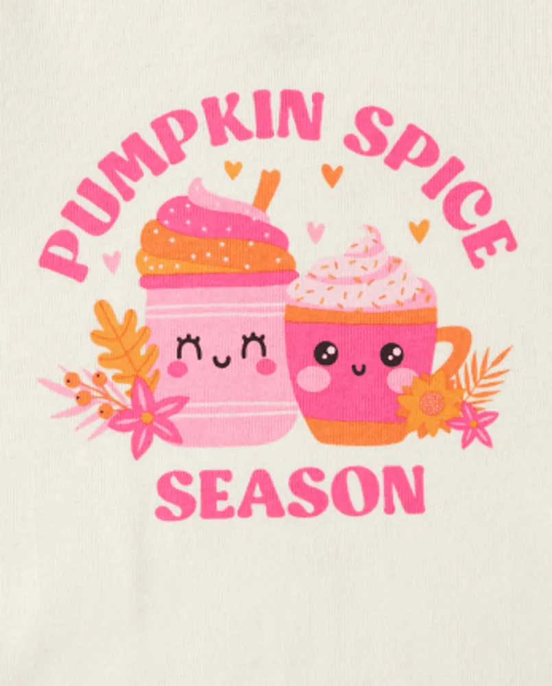 Baby And Toddler Girls Pumpkin Spice Season Snug Fit Cotton Pajamas