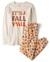 Pyjama unisexe adulte Famille assortie It's Fall Y'all coton