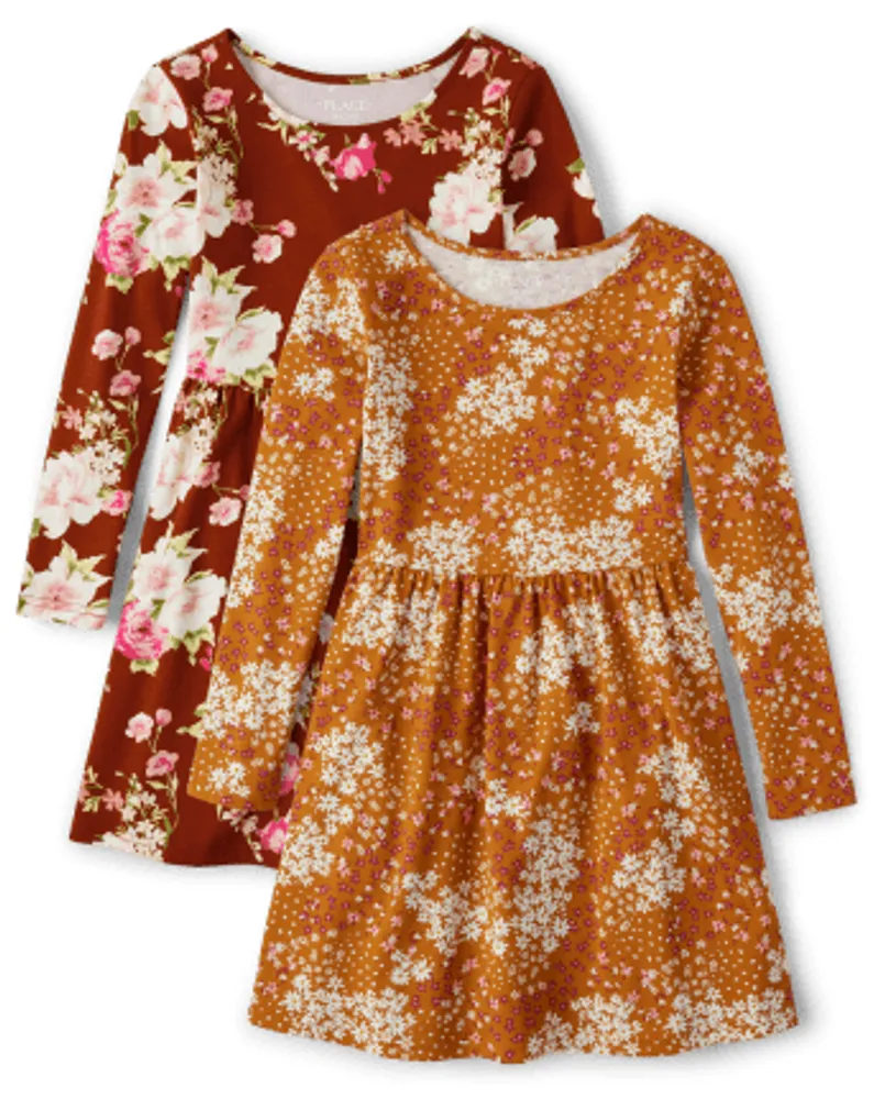 Girls Floral Everyday Dress 2-Pack