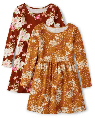 Girls Floral Everyday Dress 2-Pack