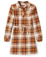 Girls Matching Family Plaid Flannel Shirt Dress