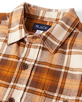 Mens Matching Family Plaid Flannel Button Up Shirt