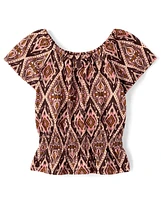 Girls Print Peplum Top