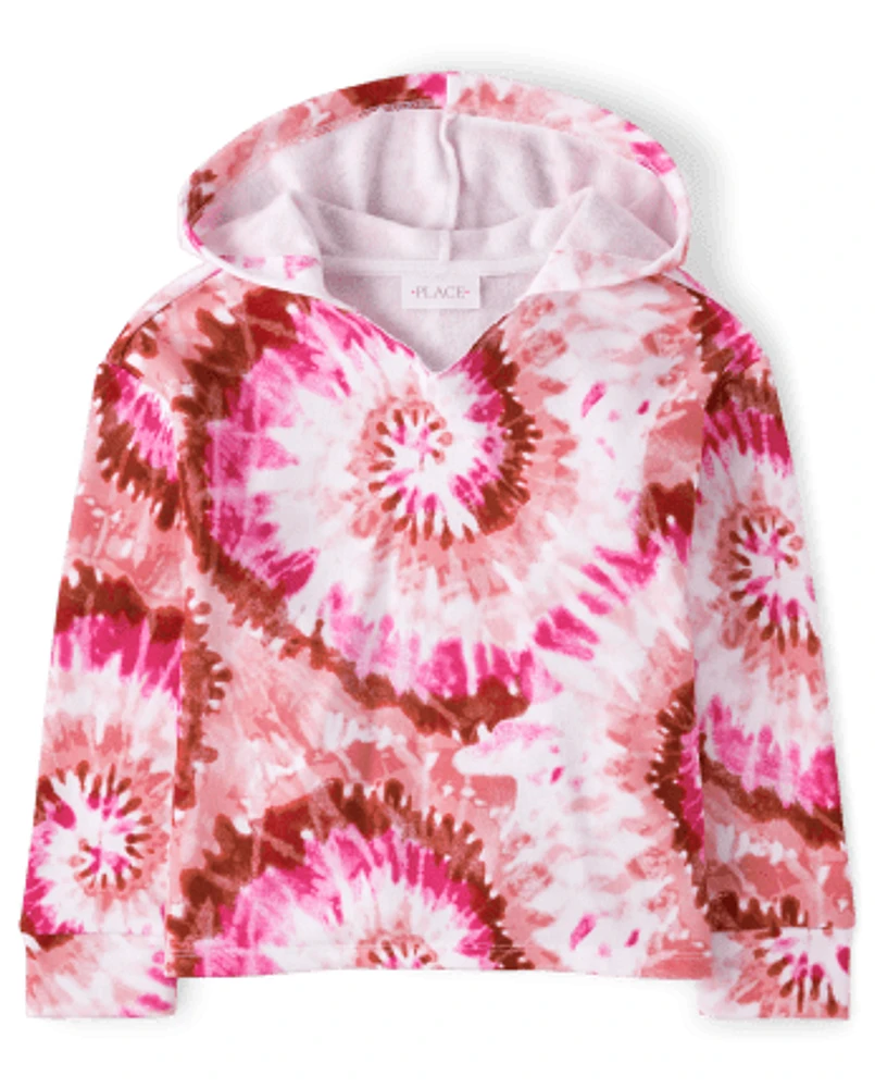 Girls Tie Dye Fleece Hoodie