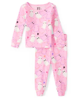 Baby And Toddler Girls Glow Ghost Snug Fit Cotton Pajamas