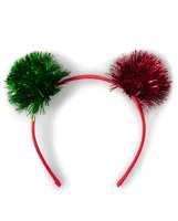 Girls Tinsel Pom Pom Headband