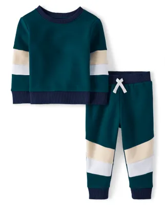 Baby And Toddler Boys Colorblock 2-Piece Set