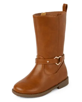 Toddler Girls Heart Buckle Tall Boots