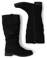 Girls Slouch Faux Suede Tall Boots