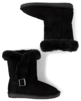 Girls Buckle Faux Fur Chalet Boots