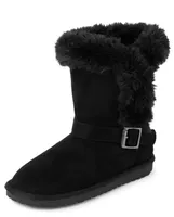 Girls Buckle Faux Fur Chalet Boots