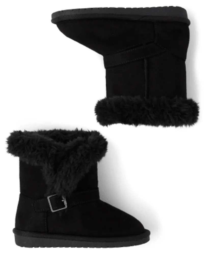 Toddler Girls Buckle Faux Fur Chalet Boots