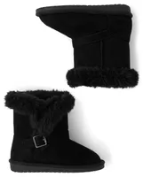 Toddler Girls Buckle Faux Fur Chalet Boots