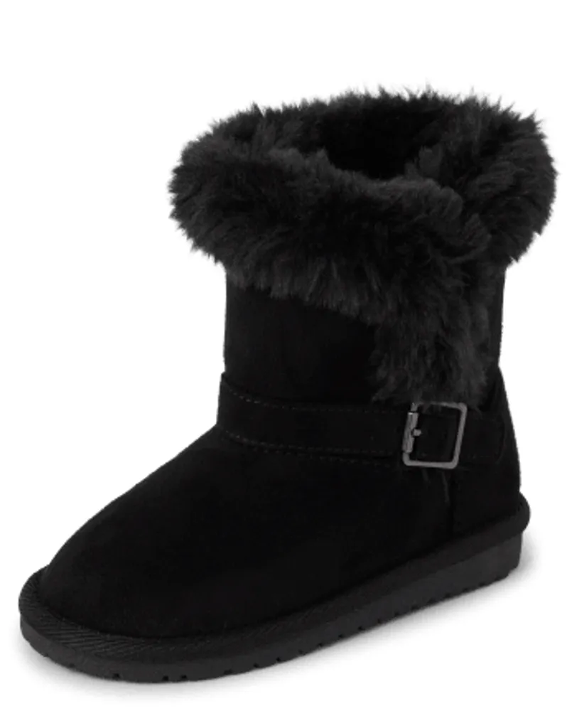 Toddler Girls Buckle Faux Fur Chalet Boots