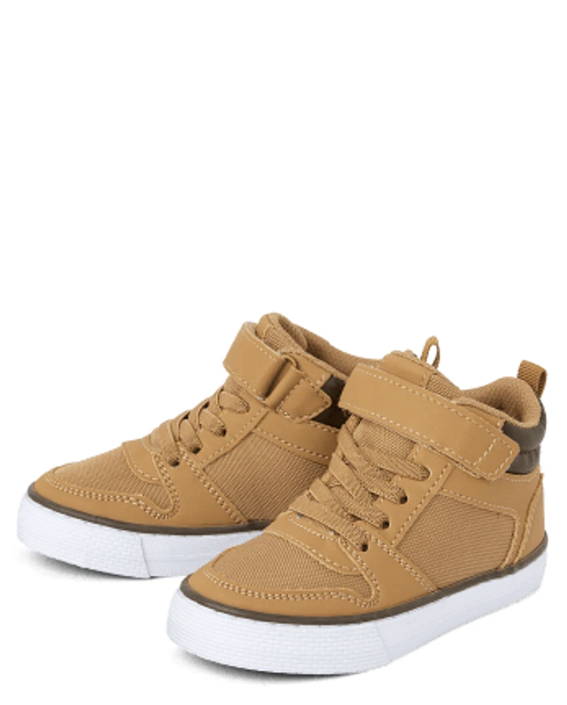 Toddler Boys Contrast Cuff High Top Sneakers