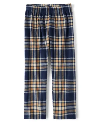 Boys Plaid Fleece Pajamas Pants
