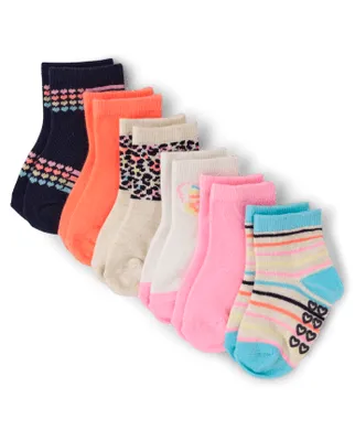 Baby And Toddler Girls Rainbow Midi Socks 6-Pack