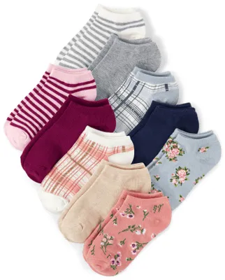 Girls Floral Ankle Socks 10-Pack
