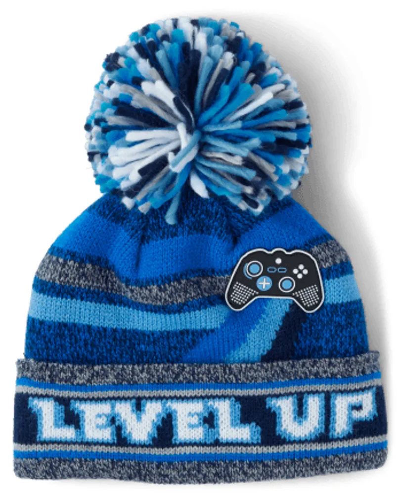 Boys Level Up Pom Beanie