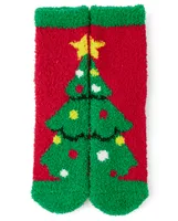 Kids Matching Family Lights Christmas Tree Cozy Socks 2-Pack