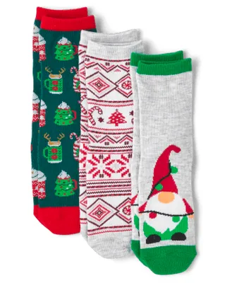 Kids Matching Family Gnome Crew Socks 3-Pack