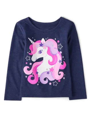 Baby And Toddler Girls Unicorn Graphic Tee
