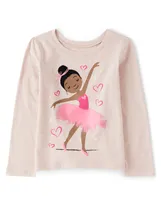 Baby And Toddler Girls Ballerina Graphic Tee