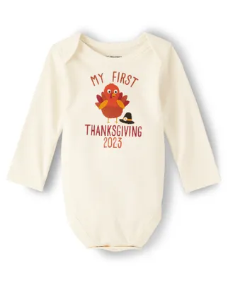 Unisex Baby First Thanksgiving Graphic Bodysuit
