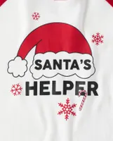 Kids Matching Family Santa's Helper Snug Fit Cotton And Fleece Pajamas