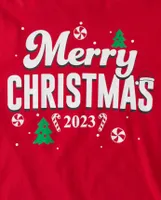 Unisex Adult Matching Family Merry Christmas 2023 Cotton And Fleece Pajamas