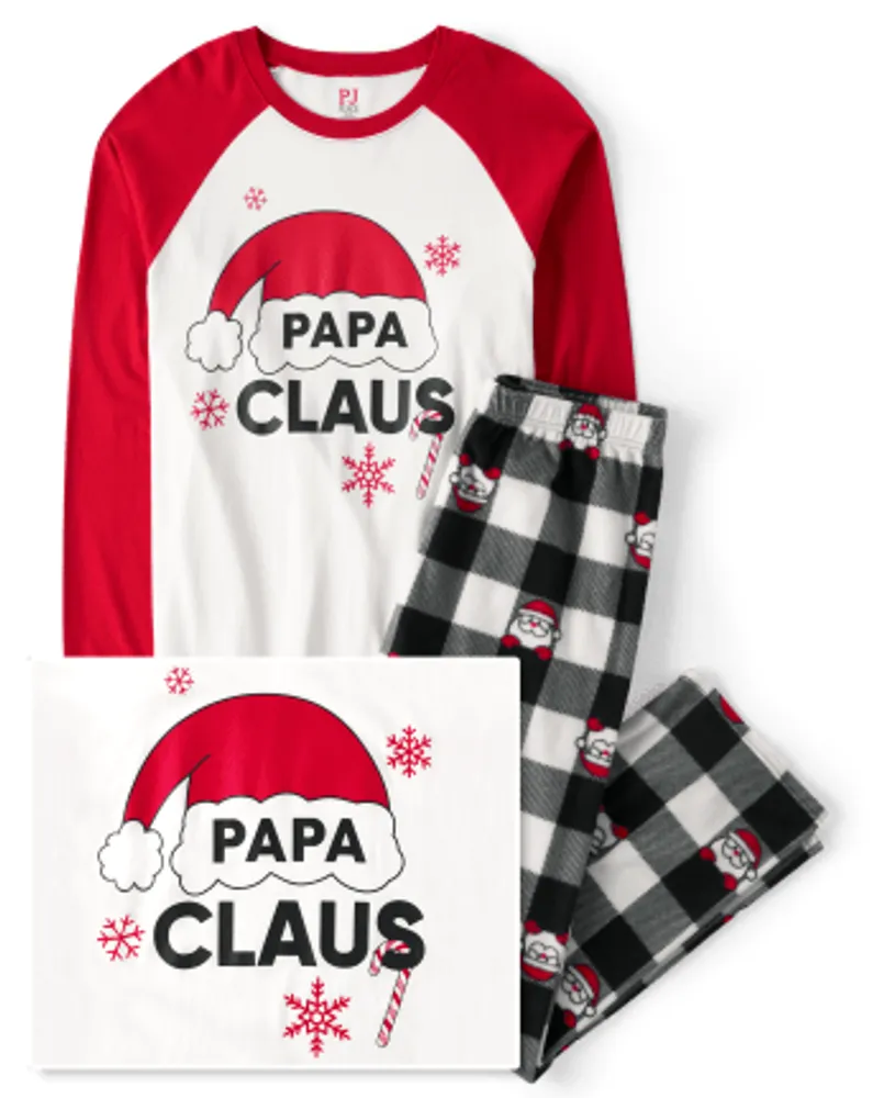 Black Raglan Sleeve/Buffalo Plaid Pants Family Pajamas - POLYESTER