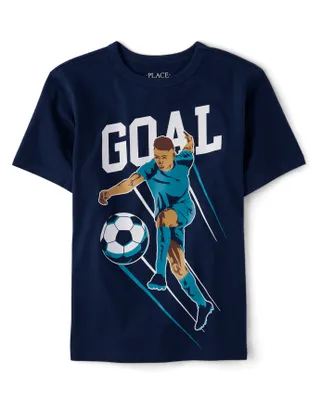 Boys Soccer Goal Graphic Tee