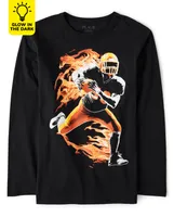 Boys Glow Football Graphic Tee