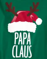 Mens Matching Family Papa Claus Graphic Tee