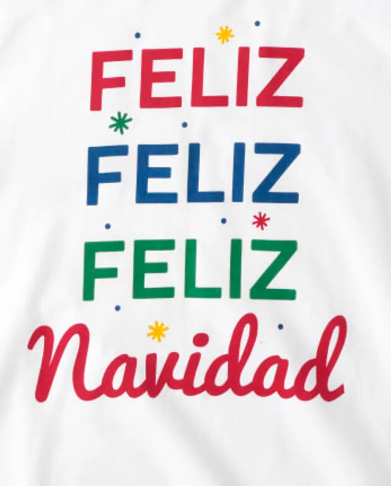 Unisex Adult Matching Family Feliz Navidad Cotton Pajamas