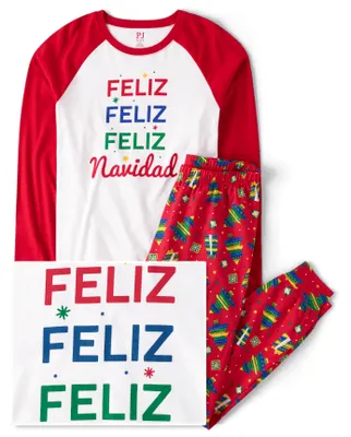 Adult Matching Family Feliz Navidad Cotton Pajamas