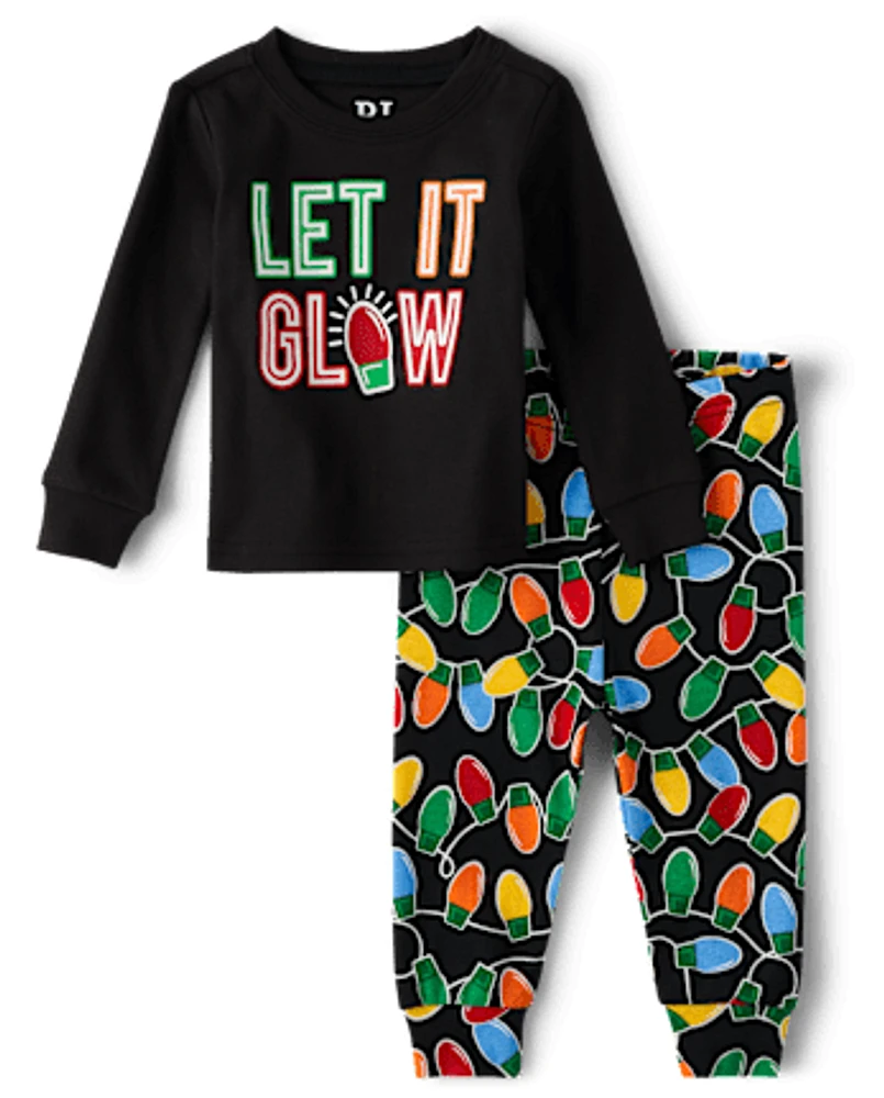 Baby And Toddler Matching Family Glow Let It Snug Fit Cotton Pajamas