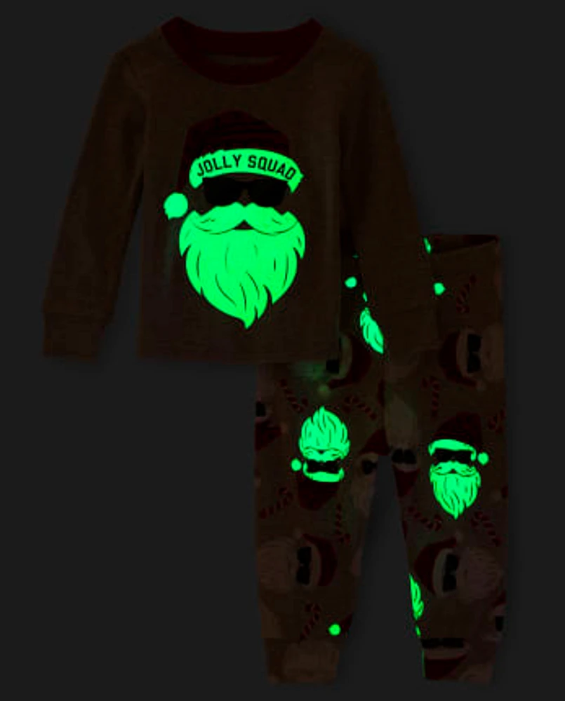 Baby And Toddler Matching Family Glow Jolly Squad Snug Fit Cotton Pajamas