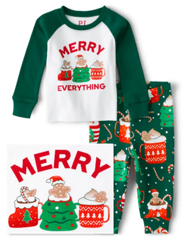 Unisex Kids Matching Family Christmas Long Sleeve Thermal Buffalo Plaid  Snug Fit Cotton Pajamas