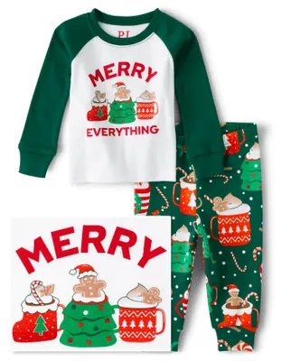 Unisex Baby And Toddler Matching Family Merry Everything Snug Fit Cotton Pajamas