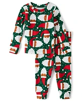 Baby And Toddler Matching Family Santa Head Snug Fit Cotton Pajamas