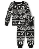 Baby And Toddler Matching Family Candy Cane Fairisle Snug Fit Cotton Pajamas